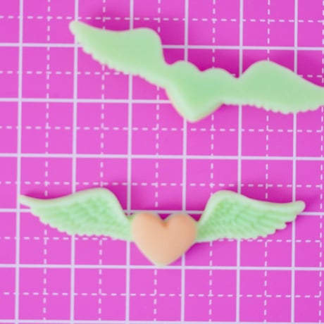 エンジェル ハート デコパーツ 20個☆ハンドメイド☆パーツ☆素材☆キッズアクセサリー☆かわいい☆ゆめかわいい☆パステル
