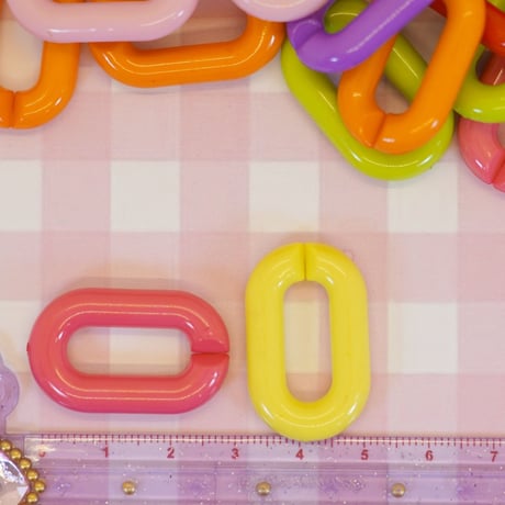 カラフルチェーン リング Sサイズ ☆ハンドメイド☆パーツ☆素材☆キッズアクセサリー☆かわいい☆ゆめかわいい☆パステル☆ファンシーぷらんたん