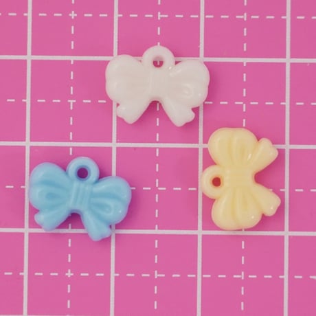 パステル ミニリボン チャーム 30個 ☆ハンドメイド☆パーツ☆素材☆キッズアクセサリー☆かわいい☆ゆめかわいい☆パステル☆ファンシーぷらんたん