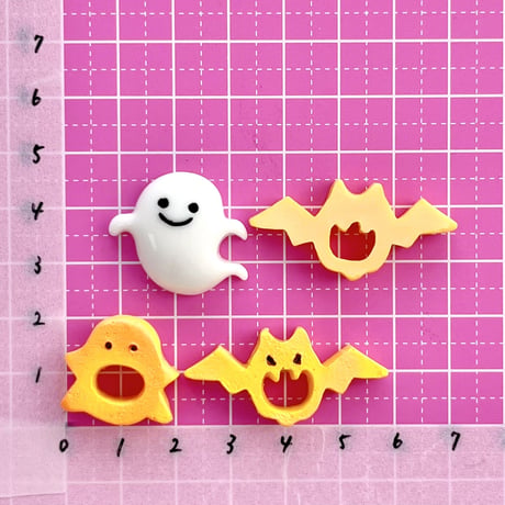 ハロウィン MIX デコパーツ 6個☆ハンドメイド☆パーツ☆素材☆キッズアクセサリー☆かわいい☆ゆめかわいい☆パステル☆