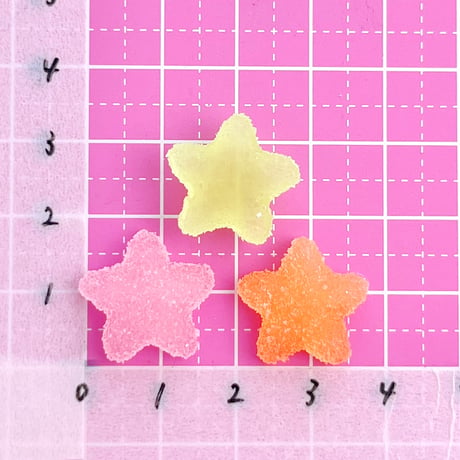 星 シュガーグミ デコパーツ 7個 ☆ハンドメイド☆デコパーツ☆素材☆キッズアクセサリー☆かわいい☆ゆめかわいい☆パステル