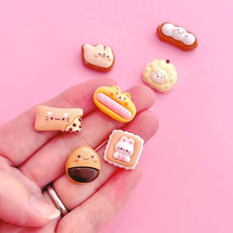 アニマル おやつセット ７個 デコパーツ  チョコレート ☆ ハンドメイド☆ハンドメイドパーツ☆かわいい☆デコ☆デコパーツ ☆ホイップデコ☆ ヘアピン☆ ヘアゴム