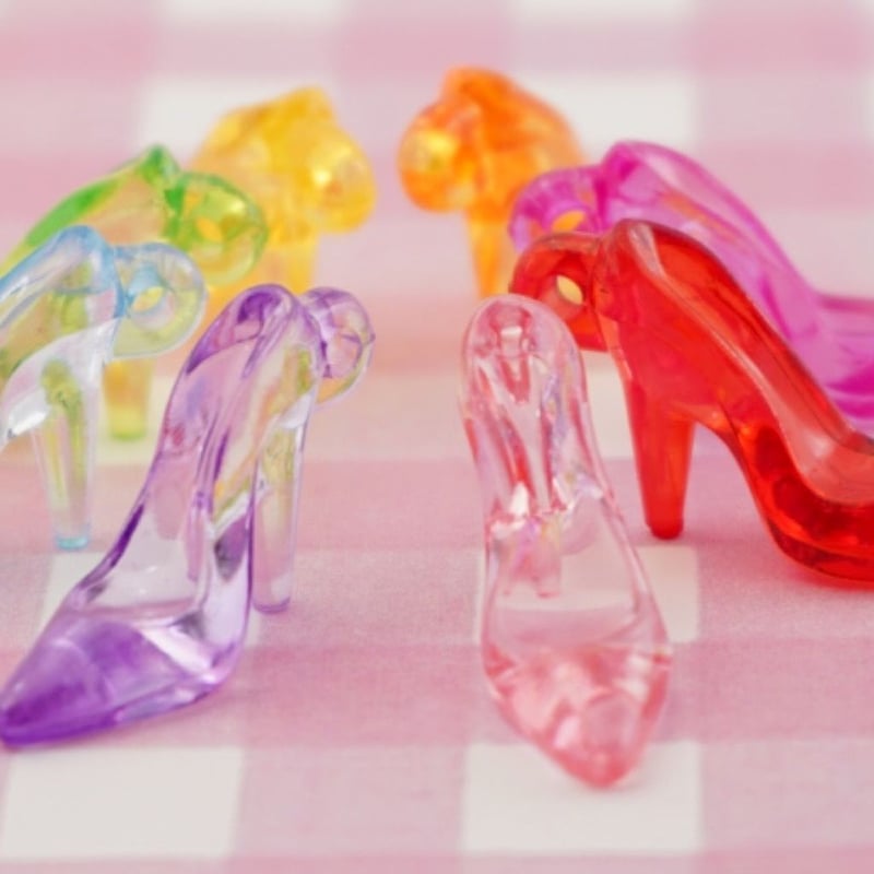 クリア ハイヒール チャーム 10個☆ハンドメイド☆パーツ☆素材