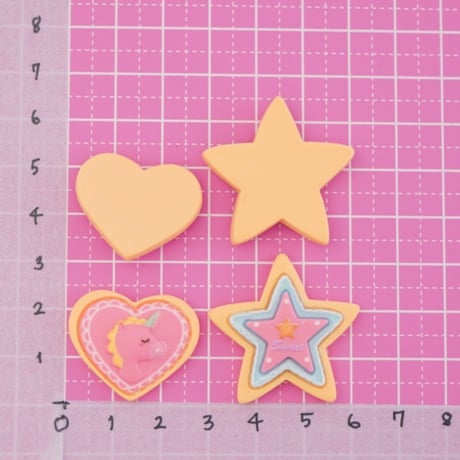 星 ユニコーン デコパーツ 8個☆ハンドメイド☆パーツ☆素材☆キッズアクセサリー☆かわいい☆ゆめかわいい☆パステル