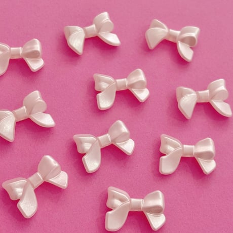 ミニ パール リボン結び ビーズ クロス 10個  ☆ハンドメイド☆パーツ☆素材☆ビーズ☆かわいい☆ビーズキーホルダー☆ビーズアクセサリー