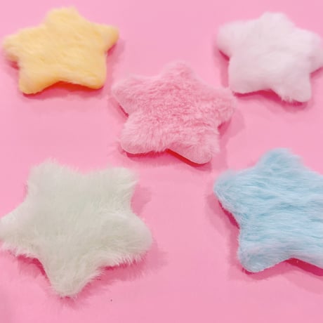 星 モチーフ 5個 ☆ヘアゴム☆ ヘアピン ☆ ハンドメイド☆パーツ☆素材☆キッズアクセサリー☆かわいい☆ゆめかわいい☆パステル☆