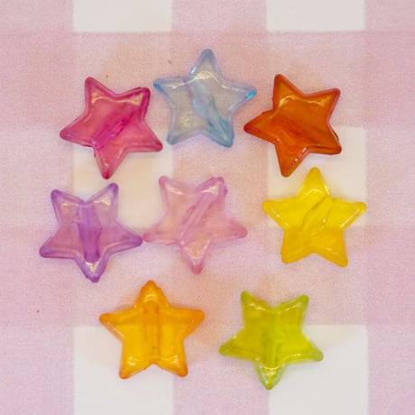 クリア 星 ビーズ  30個 ☆ハンドメイド☆パーツ☆素材☆キッズアクセサリー☆かわいい☆ゆめかわいい☆パステル☆ファンシーぷらんたん