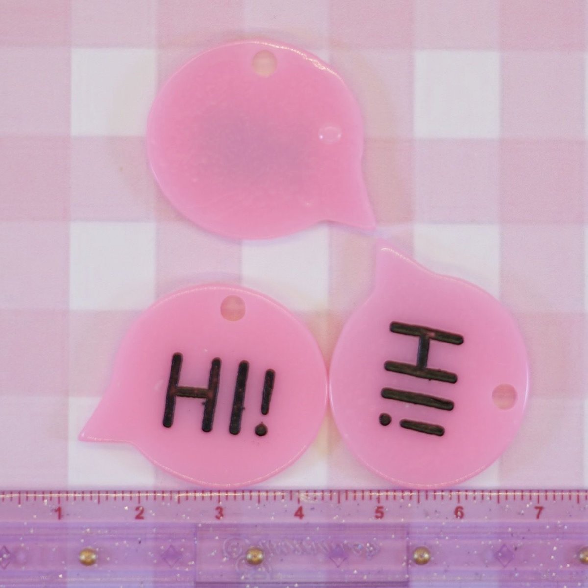 吹き出しチャーム ピンク Hi 6個☆ハンドメイド☆パーツ☆資材☆キッズ