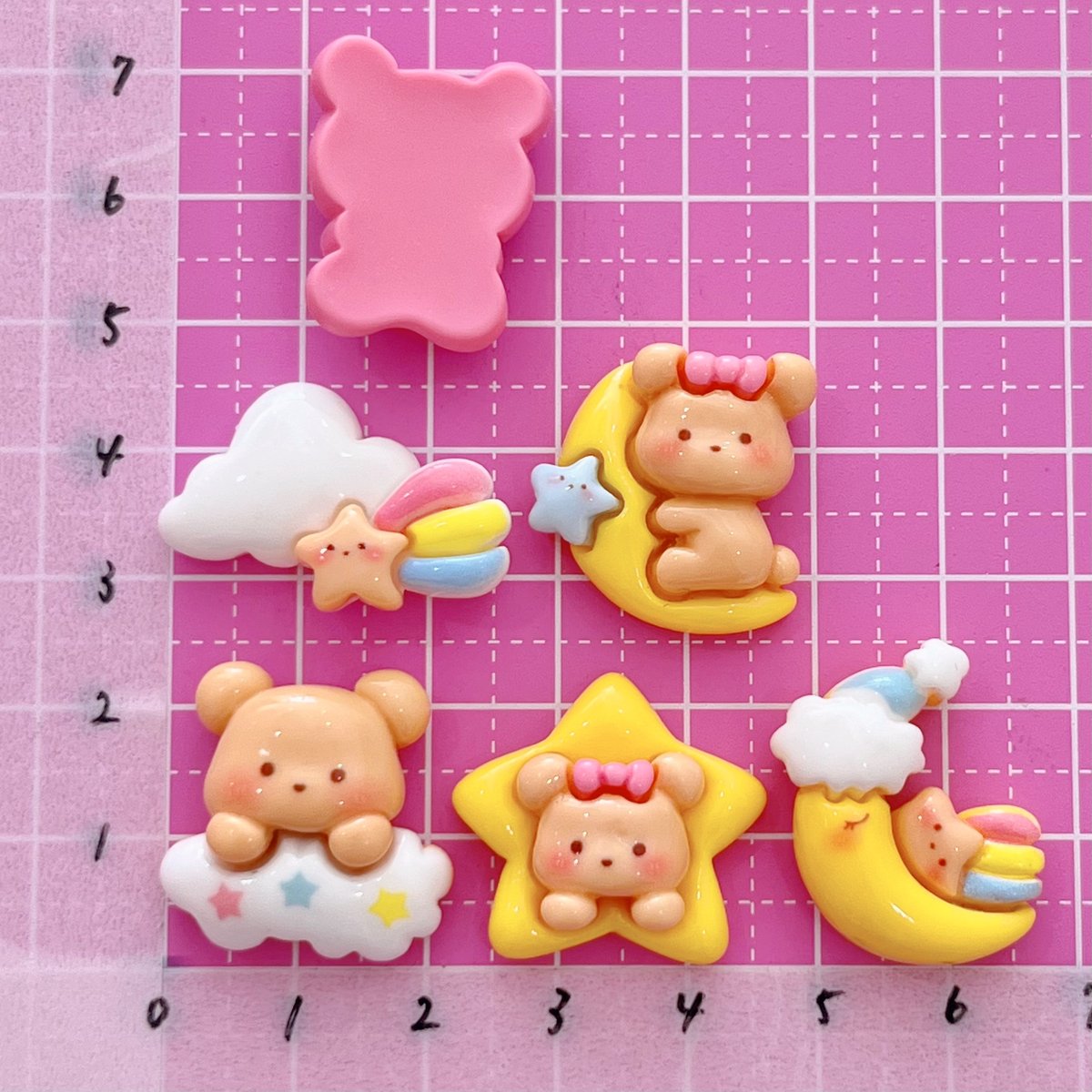 ゆめかわ くまさん ミックス 6個 デコパーツ☆ ハンドメイド☆パーツ