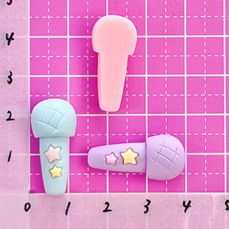 お星さま マイク デコパーツ 8個  ☆ハンドメイド☆パーツ☆資材☆キッズアクセサリー☆かわいい☆ゆめかわいい☆パステル☆