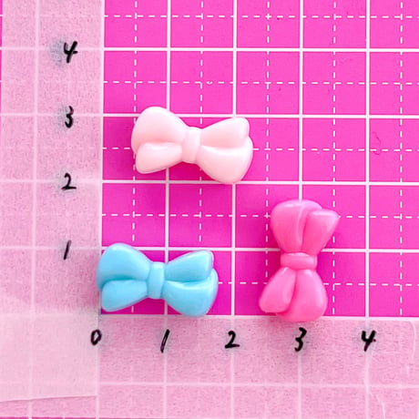 パステル リボンビーズ 30個 ☆ハンドメイド☆パーツ☆素材☆キッズアクセサリー☆かわいい☆ゆめかわいい☆パステル☆ファンシーぷらんたん