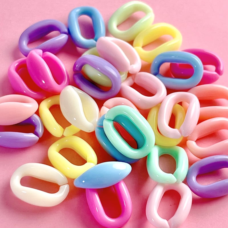 パステル プラチェーン Oリング 30個☆ハンドメイド☆パーツ☆素材