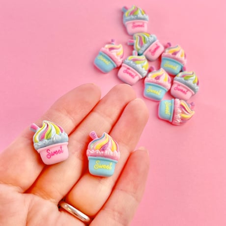 アイスクリーム カップ デコパーツ 10個☆ハンドメイド☆パーツ☆素材☆キッズアクセサリー☆かわいい☆ゆめかわいい☆パステル