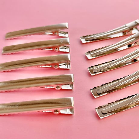 ワニ口 ヘアクリップ  6センチ  10本 シルバー ☆ハンドメイド☆パーツ☆資材☆キッズアクセサリー☆かわいい☆ゆめかわいい☆パステル☆
