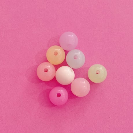 大穴ビーズ  ミルキー 丸 12ミリ 8個 ビーズ ☆カスタムボールペン☆ハンドメイド☆パーツ☆素材☆キッズアクセサリー☆かわいい☆ゆめかわいい☆パステル☆