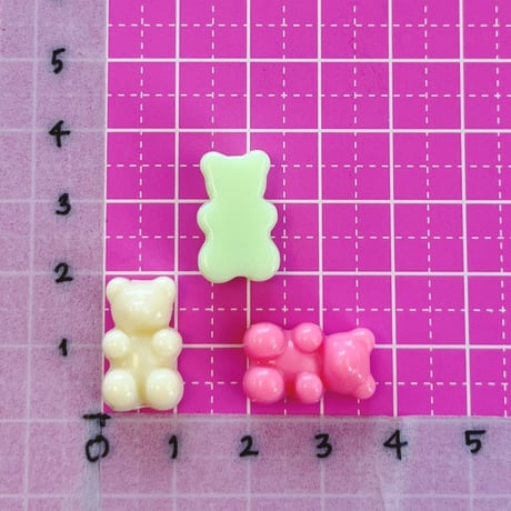 パステル くまグミ ビーズ 10個☆ハンドメイド☆パーツ☆素材☆キッズアクセサリー☆かわいい☆ゆめかわいい☆パステル ☆