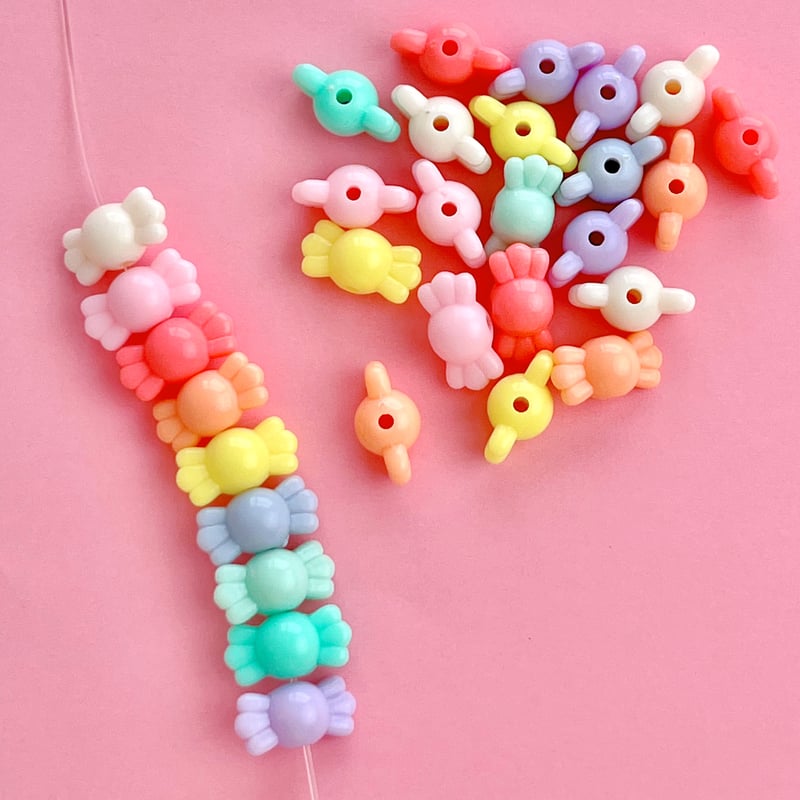 パステル キャンディビーズ ミニ ビーズ 30個 ☆ハンドメイド☆パーツ