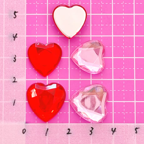 ジュエル ハート デコパーツ 8個 ☆ ハンドメイド☆パーツ☆素材☆キッズアクセサリー☆かわいい☆ゆめかわいい☆パステル☆