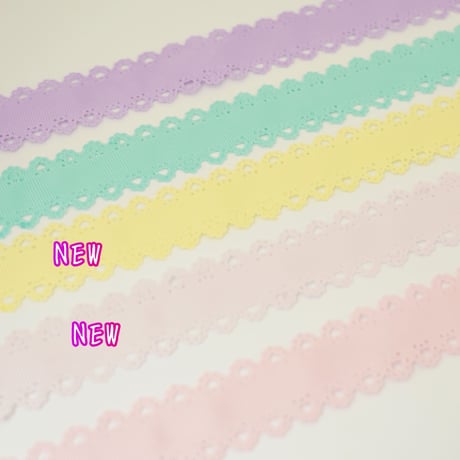 パステル MIX ハート レース 5ヤード☆ハンドメイド☆パーツ☆資材☆キッズアクセサリー☆かわいい☆ゆめかわいい☆パステル☆