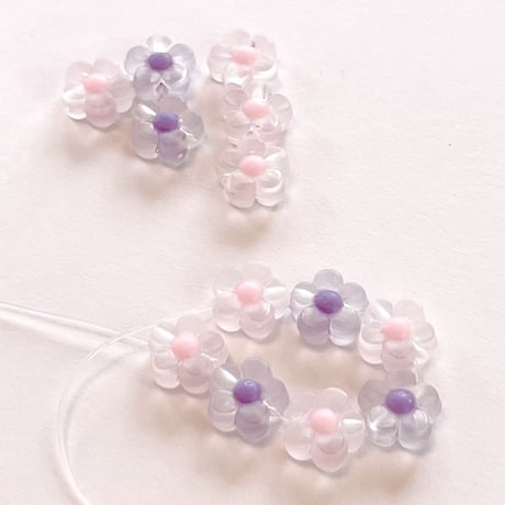 フロスト フラワービーズ 20個 ☆ハンドメイド☆パーツ☆素材☆キッズアクセサリー☆かわいい☆ゆめかわいい☆パステル☆ファンシーぷらんたん