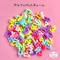選べる 10文字！アルファベット チャーム 20グラム＋10個 ☆ハンドメイド☆パーツ☆素材☆キッズアクセサリー☆かわいい☆ゆめかわいい☆パステル☆デコパーツ☆カボション☆
