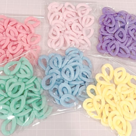 パステル プラチェーン パープル 30個☆ハンドメイド☆パーツ☆素材☆キッズアクセサリー☆かわいい☆ゆめかわいい☆パステル☆