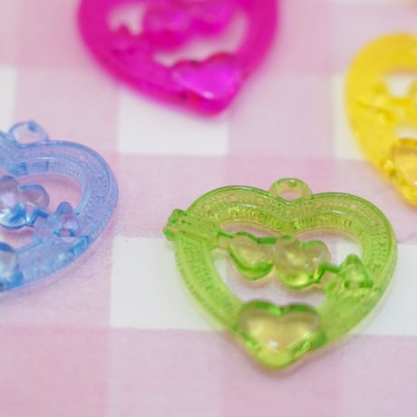 BIC クリア ハートアロー チャーム 10個 ☆ハンドメイド☆パーツ☆素材☆キッズアクセサリー☆かわいい☆ゆめかわいい☆パステル☆ファンシーぷらんたん