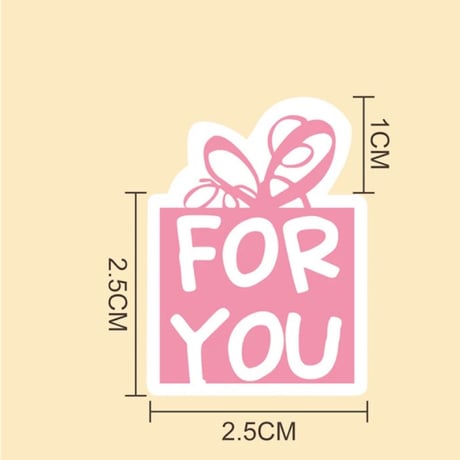SALE 120枚 FOR YOU シール  ☆ハンドメイド☆パーツ☆素材☆キッズアクセサリー☆かわいい☆ゆめかわいい☆パステル