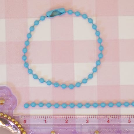 ボールチェーン 水色 10個 ☆ハンドメイド☆パーツ☆素材☆キッズアクセサリー☆かわいい☆ゆめかわいい☆パステル☆ファンシーぷらんたん