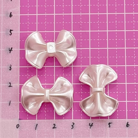 大穴ビーズ パール リボン 8個 ビーズ ☆カスタムボールペン☆ハンドメイド☆パーツ☆素材☆キッズアクセサリー☆かわいい☆ゆめかわいい☆パステル☆