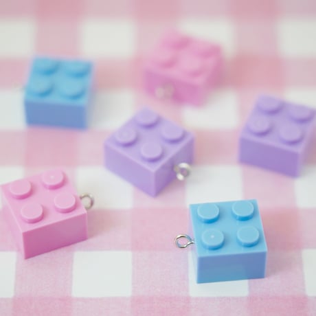 パステル ブロック チャーム 6個 ☆ハンドメイド☆パーツ☆素材☆キッズアクセサリー☆かわいい☆ゆめかわいい☆パステル☆ファンシーぷらんたん