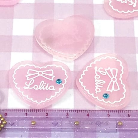 ハート リボン 4個☆ハンドメイド☆パーツ☆素材☆キッズアクセサリー☆かわいい☆ゆめかわいい☆パステル☆