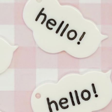 hello 吹き出し チャーム 5個☆ハンドメイド☆パーツ☆素材☆キッズアクセサリー☆かわいい☆ゆめかわいい☆パステル