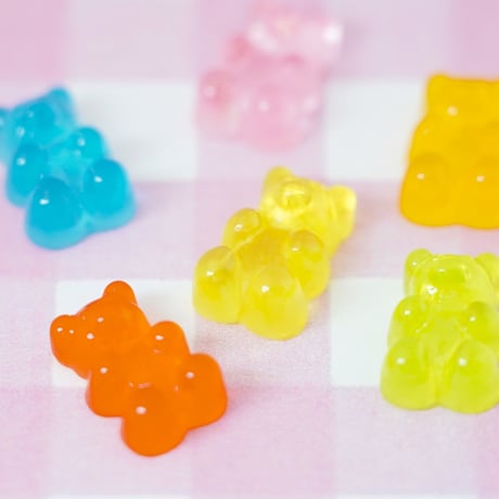 くまさん グミ デコパーツ 20個 ☆ハンドメイド☆パーツ☆素材☆キッズアクセサリー☆かわいい☆ゆめかわいい☆パステル