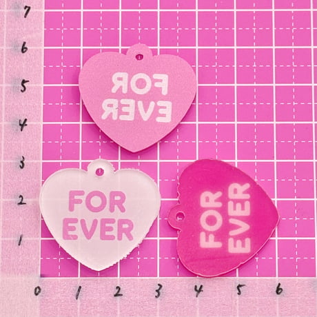 ハート チャーム for ever 12個 アクリルチャーム ☆ハンドメイド☆パーツ☆素材☆キッズアクセサリー☆かわいい☆ゆめかわいい☆パステル☆