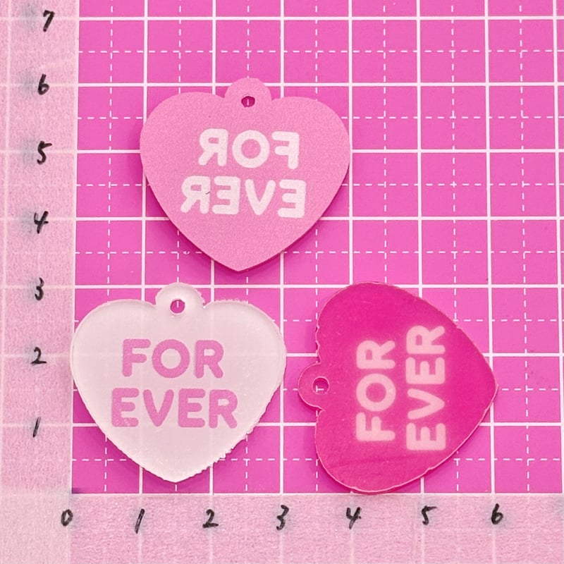 ハート チャーム for ever 12個 アクリルチャーム ☆ハンドメイド