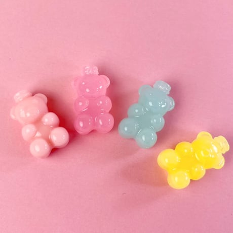 くまさん ボトル  デコパーツ 8個 ☆ハンドメイド☆パーツ☆素材☆キッズアクセサリー☆かわいい☆ゆめかわいい☆パステル