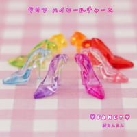 クリア ハイヒール チャーム 8個☆ハンドメイド☆パーツ☆素材☆キッズアクセサリー☆かわいい☆ゆめかわいい☆パステル