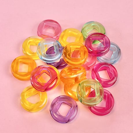 クリア ハートくり抜き ビーズ 20個☆ハンドメイド☆パーツ☆素材☆キッズアクセサリー☆かわいい☆ゆめかわいい☆パステル☆