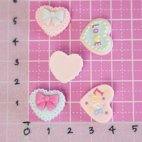 ハートケーキ ミックス デコパーツ 10個 ☆ハンドメイド☆パーツ☆素材☆キッズアクセサリー☆かわいい☆ゆめかわいい☆パステル