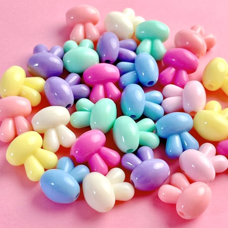 パステル うさぎ ビーズ 30個 ☆ハンドメイド☆パーツ☆素材☆キッズアクセサリー☆かわいい☆ゆめかわいい☆パステル☆ファンシーぷらんたん