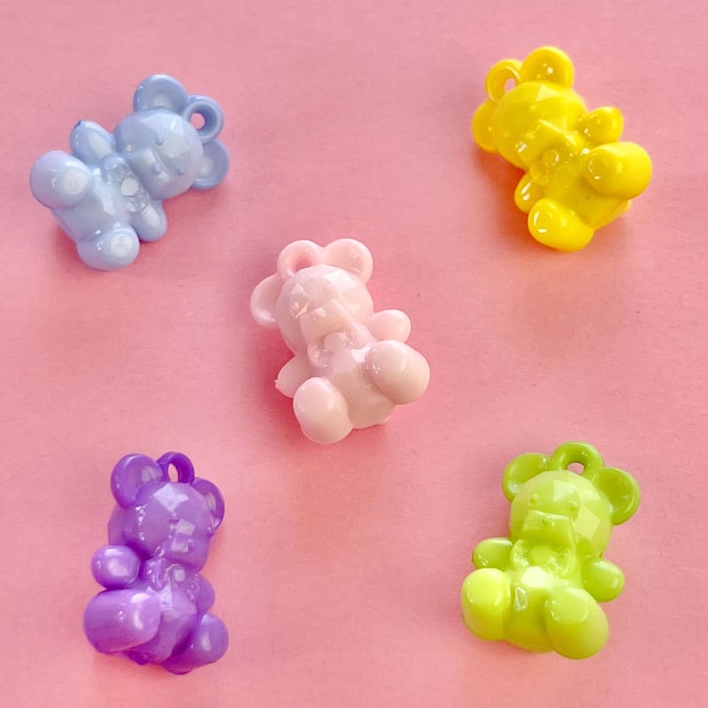 ミニ 立体くまさん チャーム 10個 ☆ハンドメイド☆パーツ☆素材