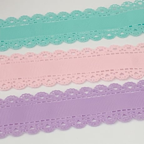 パステル MIX ハート レース 5ヤード☆ハンドメイド☆パーツ☆資材☆キッズアクセサリー☆かわいい☆ゆめかわいい☆パステル☆