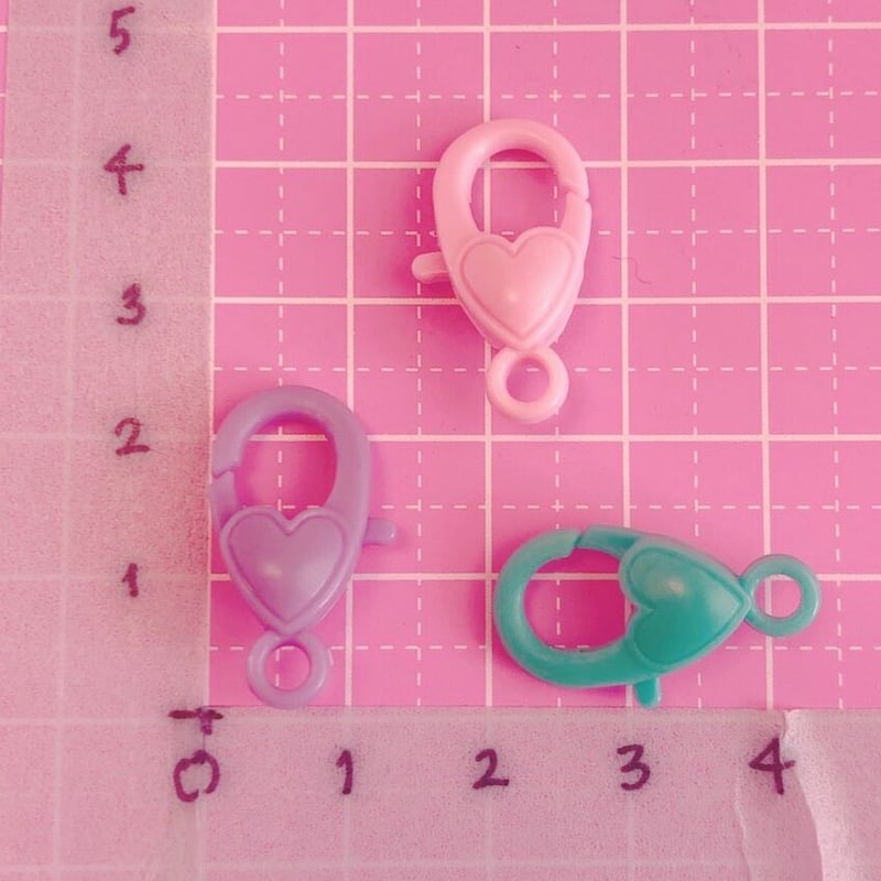 ミニ ハート カニカン キーホルダー 7個 ☆ハンドメイド☆パーツ☆素材