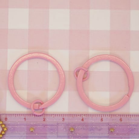 リング  キーホルダー 3個 ピンク ☆ハンドメイド☆パーツ☆素材☆キッズアクセサリー☆かわいい☆ゆめかわいい☆パステル☆ファンシーぷらんたん
