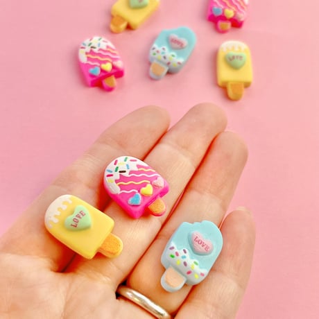 アイスクリーム スティック デコパーツ 8個☆ハンドメイド☆パーツ☆素材☆キッズアクセサリー☆かわいい☆ゆめかわいい☆パステル