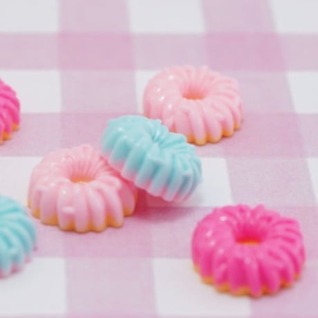 カラフルクルーラー ドーナツ デコパーツ 10個☆ハンドメイド☆パーツ☆素材☆キッズアクセサリー☆かわいい☆ゆめかわいい☆パステル