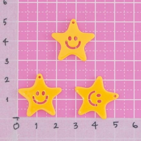 スマイル お星さま チャーム 10個 ☆ハンドメイド☆パーツ☆素材☆キッズアクセサリー☆かわいい☆ゆめかわいい☆パステル☆ファンシーぷらんたん