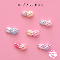 ミニ ダブル マカロン デコパーツ 6個 ☆ ハンドメイド☆パーツ☆素材☆キッズアクセサリー☆かわいい☆ゆめかわいい☆パステル☆
