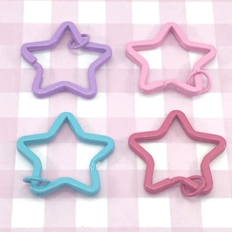 星型 キーホルダー パーツ ライトブルー3個☆ハンドメイド☆パーツ☆素材☆キッズアクセサリー☆かわいい☆ゆめかわいい☆パステル☆